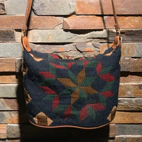 Crossbody Tapestry Aztec Print Bag - Picture 3 of 9